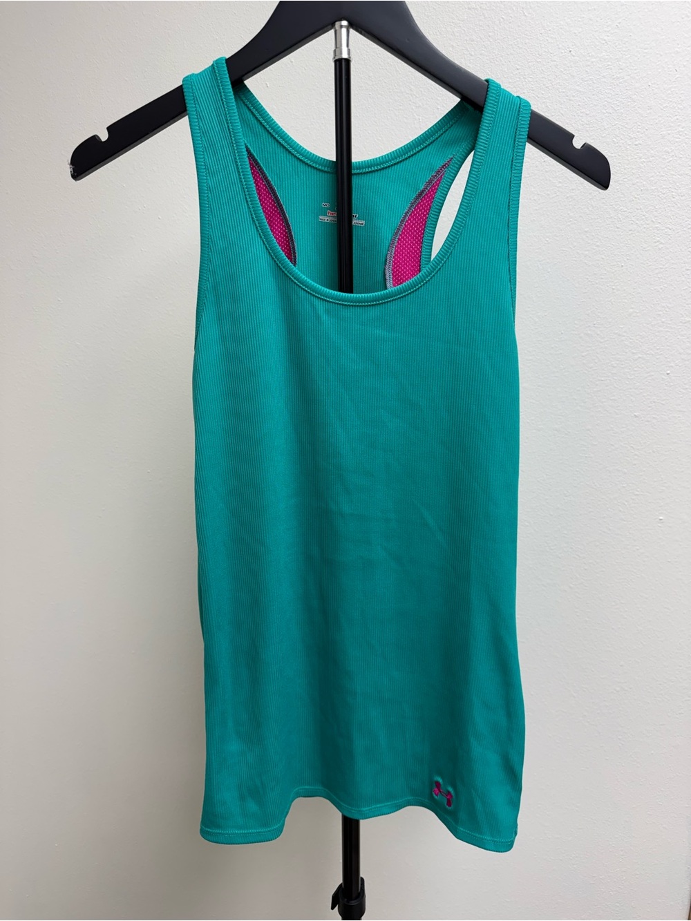 Under Armour Ribbed Racerback Tank with Pink Accents - Women